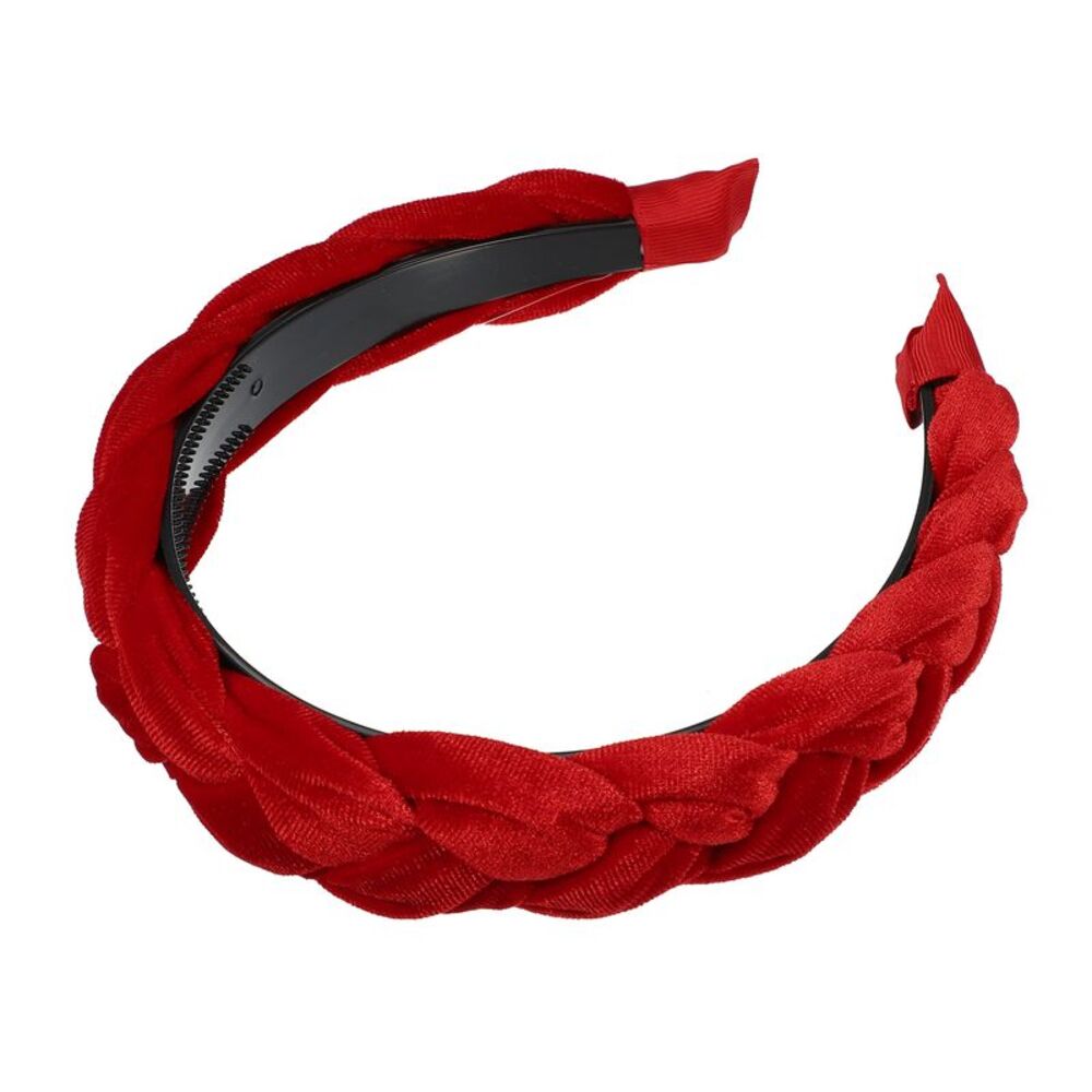 Solid Wide Non-slip Headband Red 1.18inch Wide